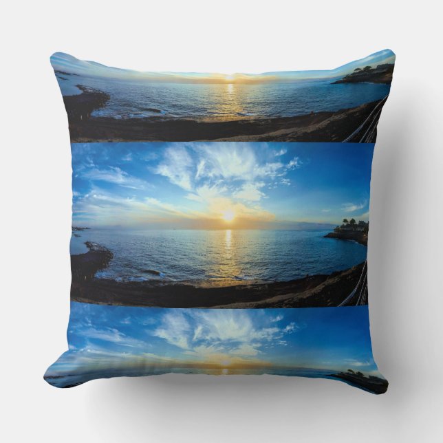 Beautiful Sunset Over Tenerife Canary Islands Throw Pillow (Front)