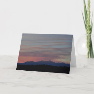 Beautiful Sunset over the Olympic Mountains - Art Card