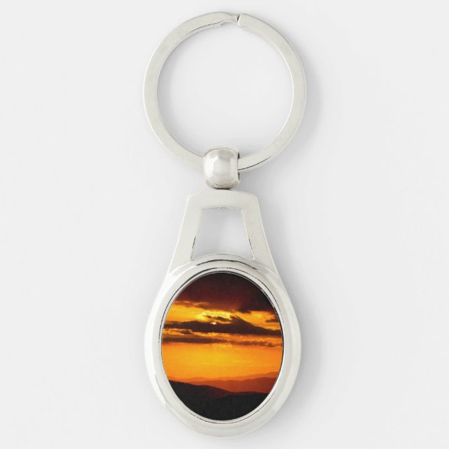 Beautiful sunset photo keychain (Front)