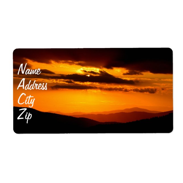Beautiful sunset photo label (Front)