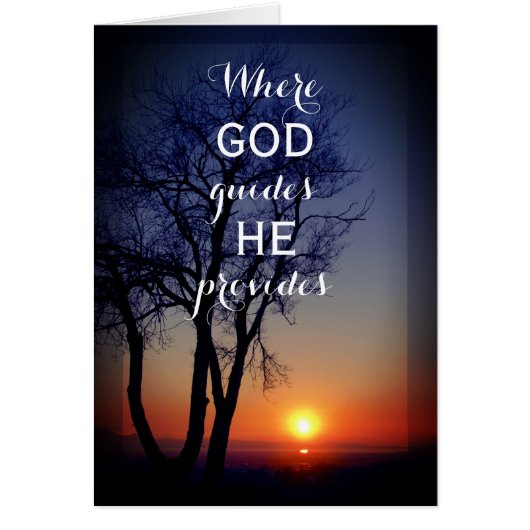 Beautiful Sunset Religious "God Provides" Cards (Front)