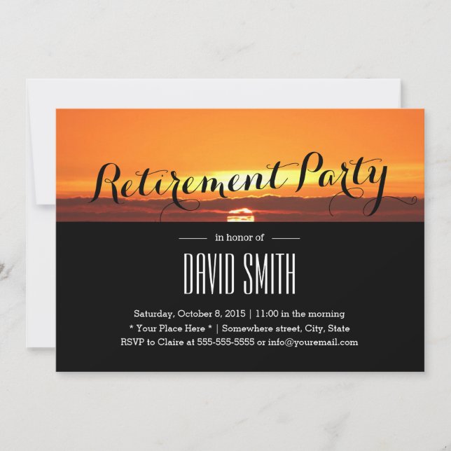 Beautiful Sunset Retirement Party Invitation (Front)