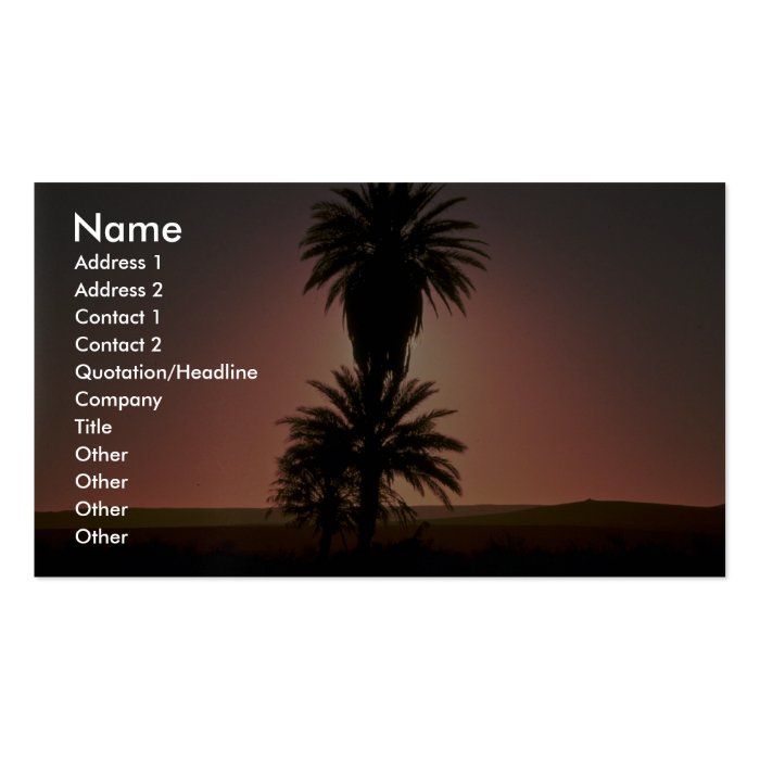 Beautiful Sunset Sahara Desert, Algeria Business Card