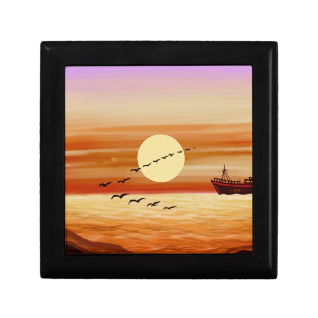 Beautiful Sunset Scenery Decorative Background  Gift Box (Front)