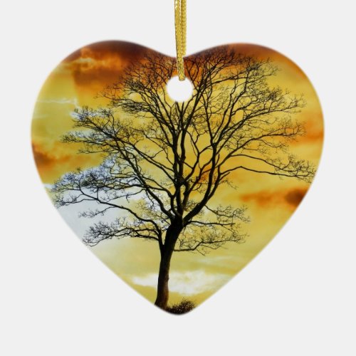 Beautiful Sunset Scenic Landscape Photographic Art Ceramic Ornament