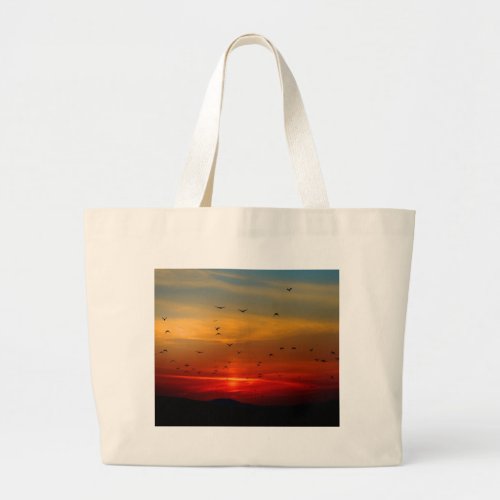 Beautiful Sunset Scenic Landscape Photographic Art Large Tote Bag