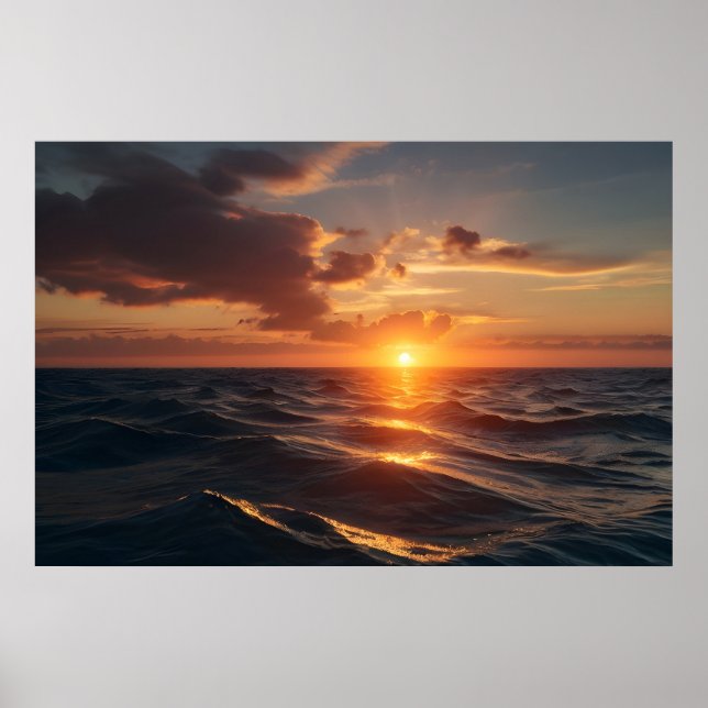 Beautiful sunset sea poster (Front)
