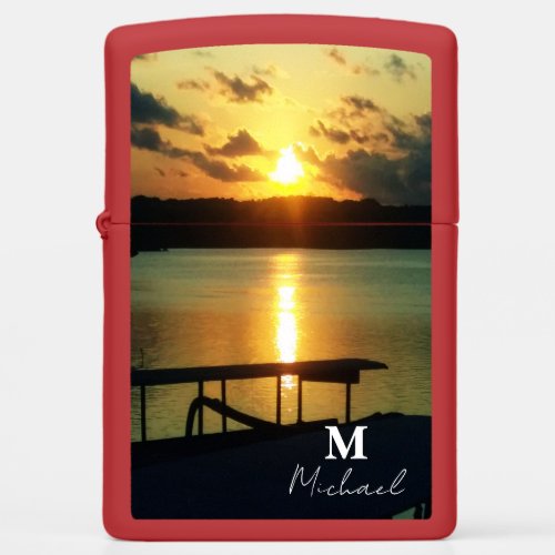 Beautiful Sunset Sea Sky Beach In Bali Indonesia Zippo Lighter