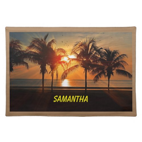 Beautiful Sunset Silhouette Cloth Placemat