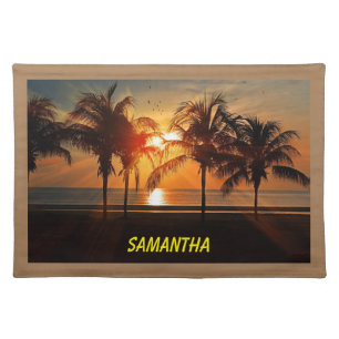 Beautiful Sunset Silhouette Cloth Placemat