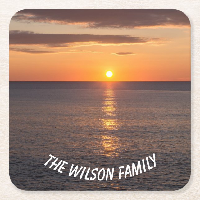 Beautiful Sunset Square Paper Coaster (Front)