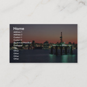 Beautiful Sunset: Sunset off newly built oil rig, Business Card