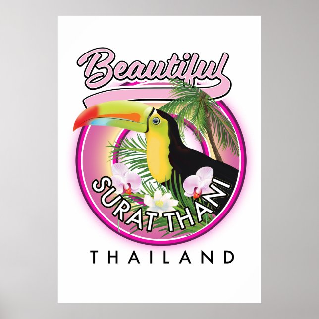 Beautiful Surat Thani thailand logo Poster (Front)