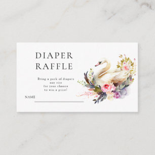 Beautiful Swan Baby Shower Diaper Raffle Enclosure Card