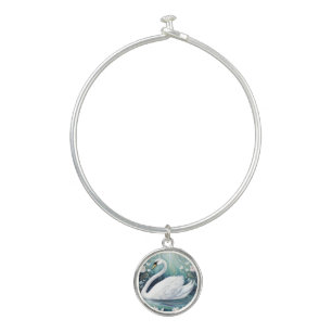 Beautiful Swan Bangle Bracelet