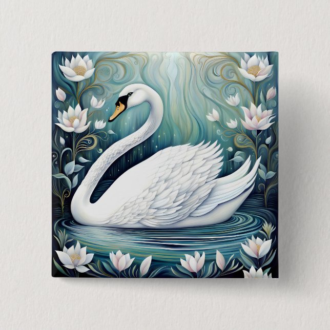 Beautiful Swan Button (Front)