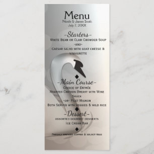Beautiful Swan Elegant Custom Wedding Menu Card