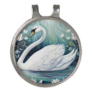 Beautiful Swan Golf Hat Clip