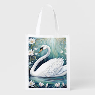 Beautiful Swan Grocery Bag