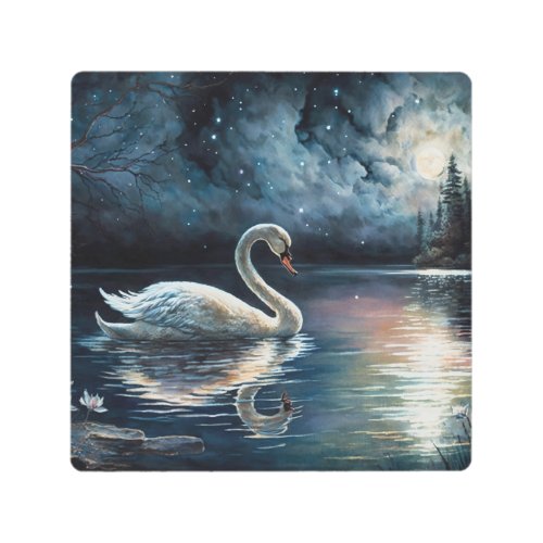 Beautiful Swan Lake Backgrounds Metal Print