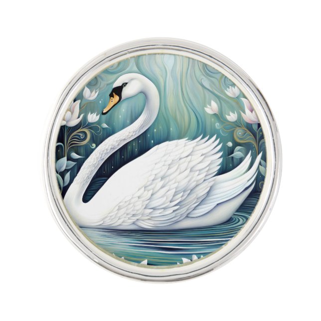 Beautiful Swan Lapel Pin (Front)