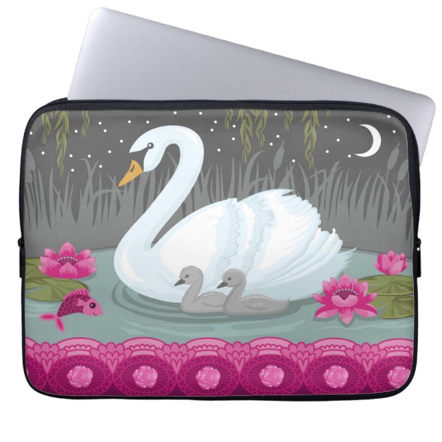 Beautiful Swan Laptop Sleeve (Front)