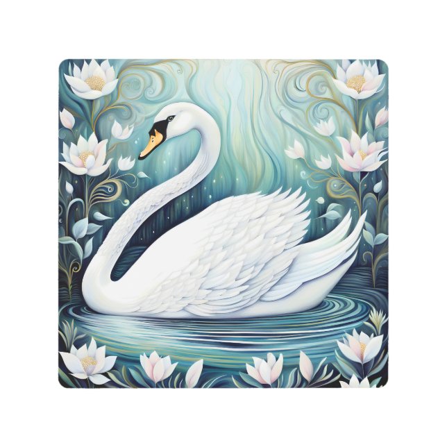 Beautiful Swan Metal Print (Front)
