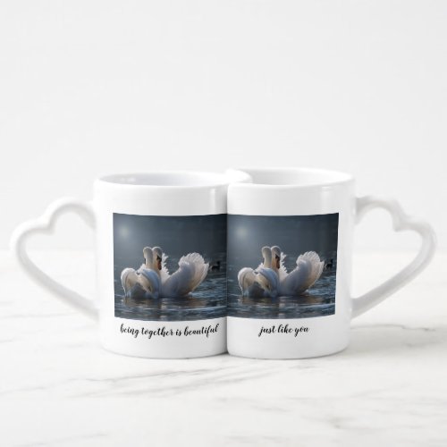 Beautiful Swan Mugs Gift Set