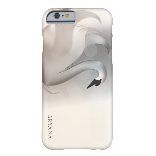 Beautiful Swan Silver Elegant Chic Personalized Barely There iPhone 6 Case