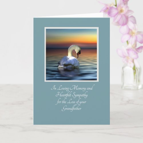 Beautiful Swan Sympathy Loss of Grandfather Card
