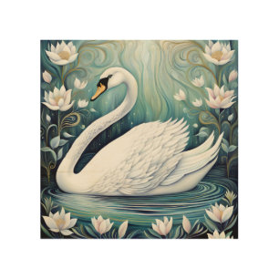 Beautiful Swan Wood Wall Art