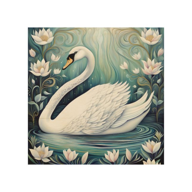 Beautiful Swan Wood Wall Art (Front)