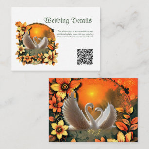 Beautiful swans in love. enclosure card
