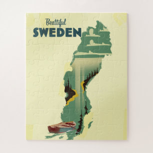 Beautiful Sweden travel poster Jigsaw Puzzle