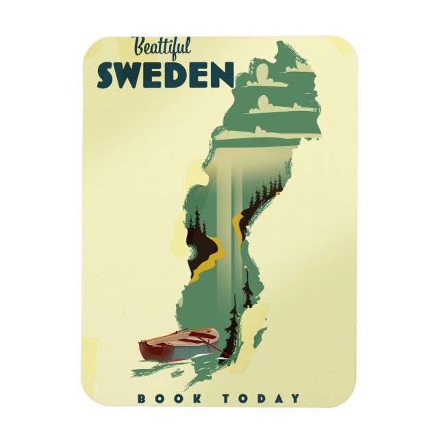 Beautiful Sweden travel poster Magnet (Vertical)