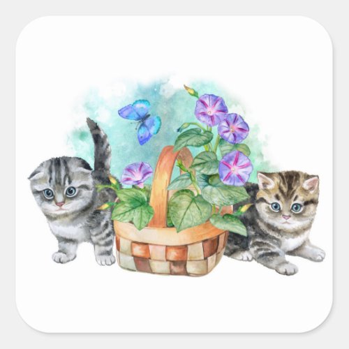 Beautiful Sweet kittens Square Sticker