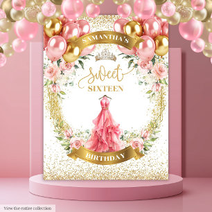 Beautiful Sweet Sixteen Backdrop Blush Dress Roses