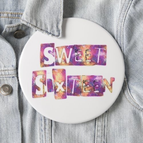 Beautiful Sweet Sixteen Button