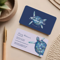 Beautiful Swimming Ocean Sea Turtle Illustration Business Card