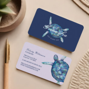 Beautiful Swimming Ocean Sea Turtle Illustration Business Card