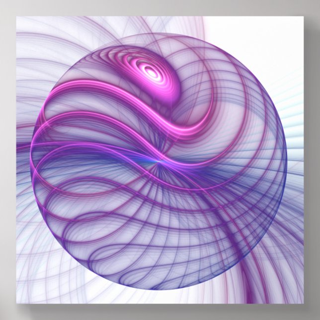 Beautiful Swing Modern Abstract Fractal Art Pink Acrylic Photo Tile (Front Set)