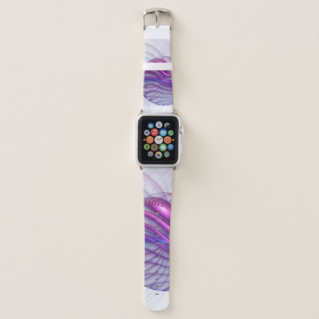 Beautiful Swing Modern Abstract Fractal Art Pink Apple Watch Band (Front)