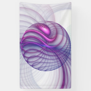 Beautiful Swing Modern Abstract Fractal Art Pink Banner