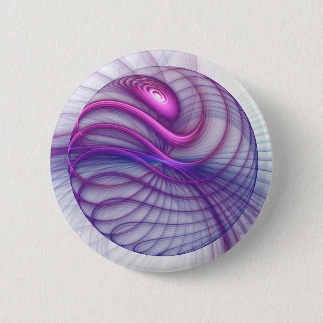 Beautiful Swing Modern Abstract Fractal Art Pink Button (Front)