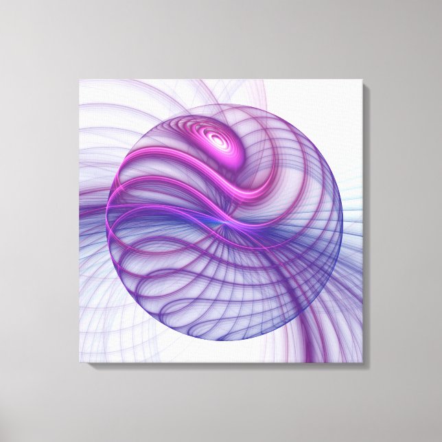 Beautiful Swing Modern Abstract Fractal Art Pink Canvas Print (Front)