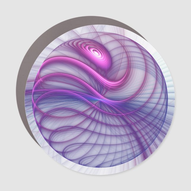 Beautiful Swing Modern Abstract Fractal Art Pink Car Magnet (Front)
