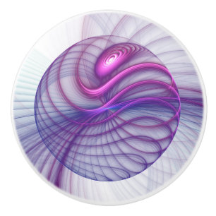Beautiful Swing Modern Abstract Fractal Art Pink Ceramic Knob