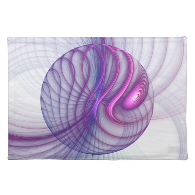 Beautiful Swing Modern Abstract Fractal Art Pink Cloth Placemat (Front)