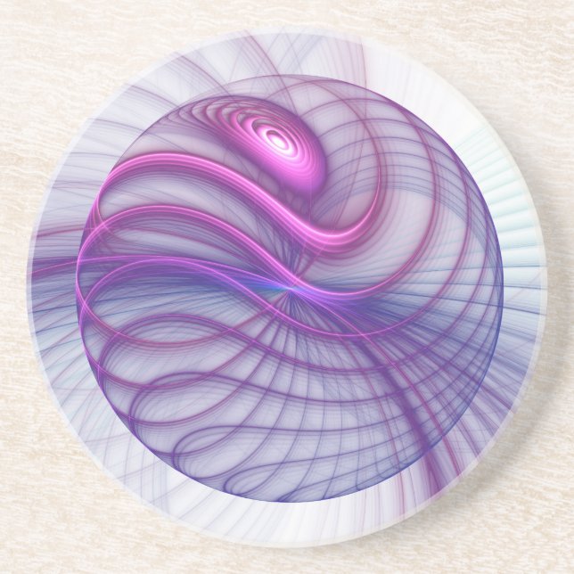 Beautiful Swing Modern Abstract Fractal Art Pink Coaster (Front)