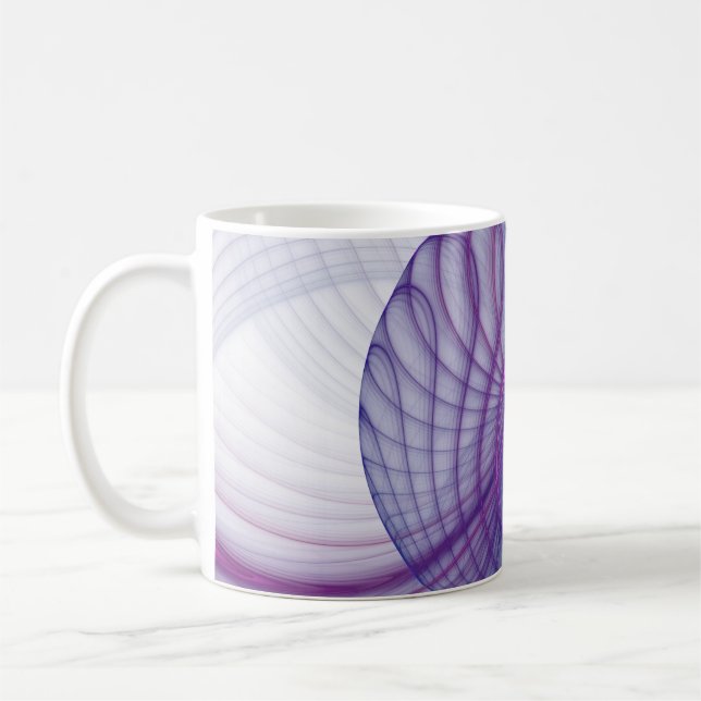 Beautiful Swing Modern Abstract Fractal Art Pink Coffee Mug (Left)